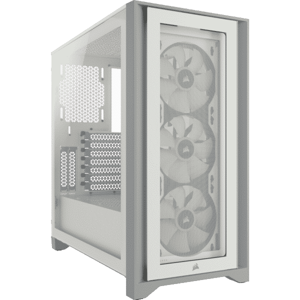 Corsair iCUE 4000X RGB Tempered Glass Mid-Tower ATX Case — WHITE
