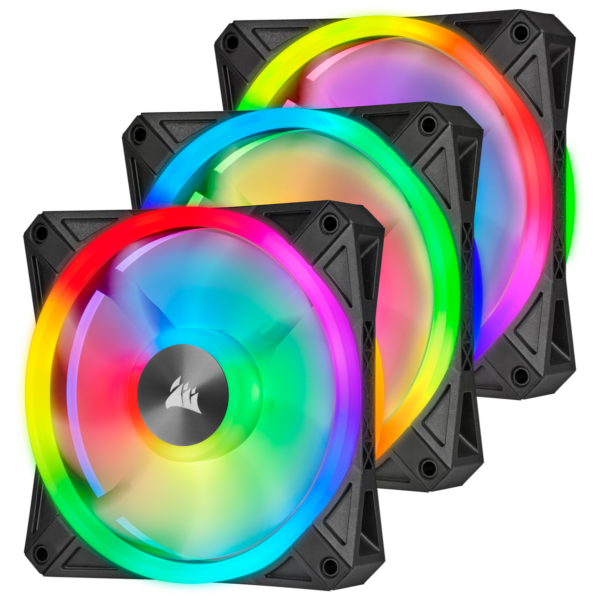 Corsair iCUE QL120 RGB 120mm PWM Triple Fan with Lighting Node CORE