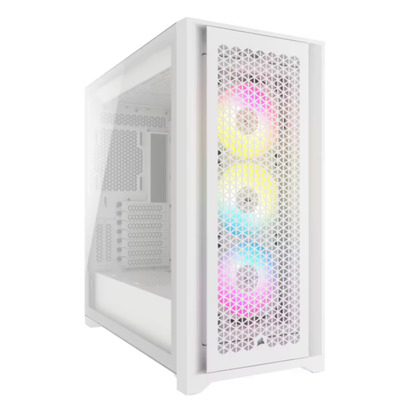 Corsair ICUE 5000D RGB AIRFLOW Tempered Glass Mid-Tower ATX Case — WHITE CC-9011243-WW