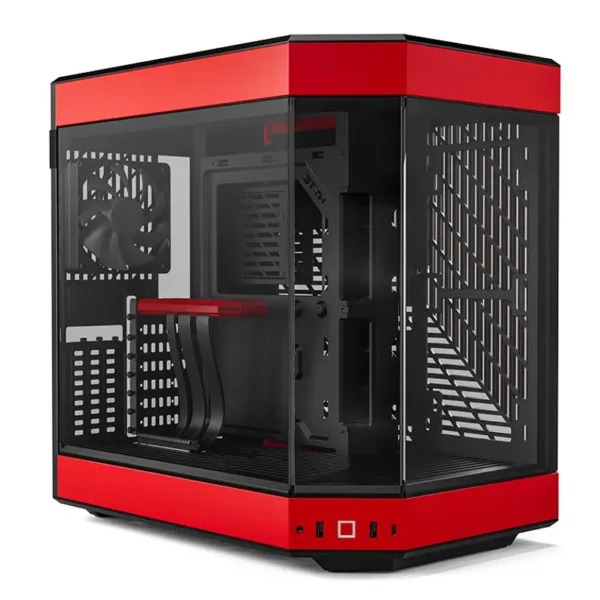HYTE Y60 RED WITH 3 FANS AND RISER VERTICAL GPU MOUNT