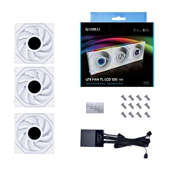 Lian Li UNI FAN TLLCD120 White Triple Pack 12TLLCD3W