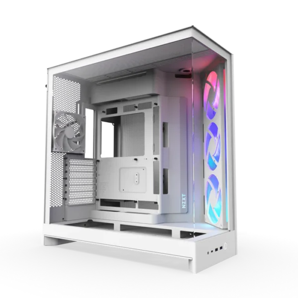 NZXT H9 Flow RGB Mid-Tower ATX Airflow Case White CM-H92FW-R1