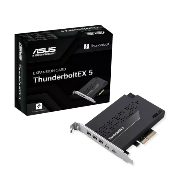 ASUS ThunderboltEX 5 Expansion Card : Dual Thunderbolt™ 5 USB‑C ports, DisplayPort™ 2.1, PCIe 4.0 x4 Interface
