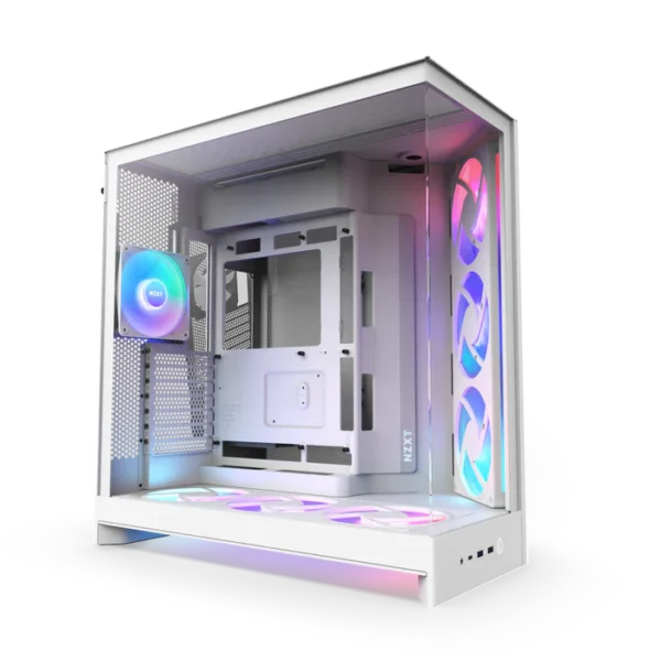 NZXT H9 Flow RGB Mid-Tower ATX Airflow Case White CM-H92FW-P1