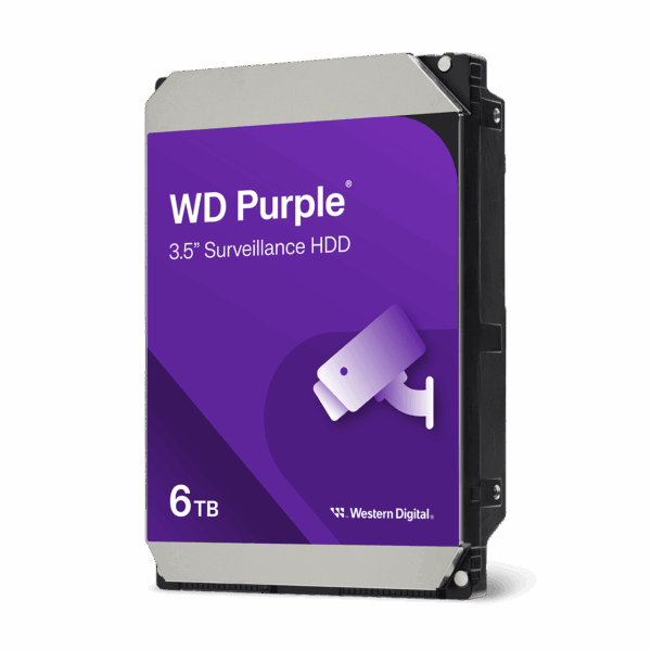 WD Purple 6 TB HDD CCTV WD PURPLE (5400RPM, 256MB, SATA-3, WD64PURZ)