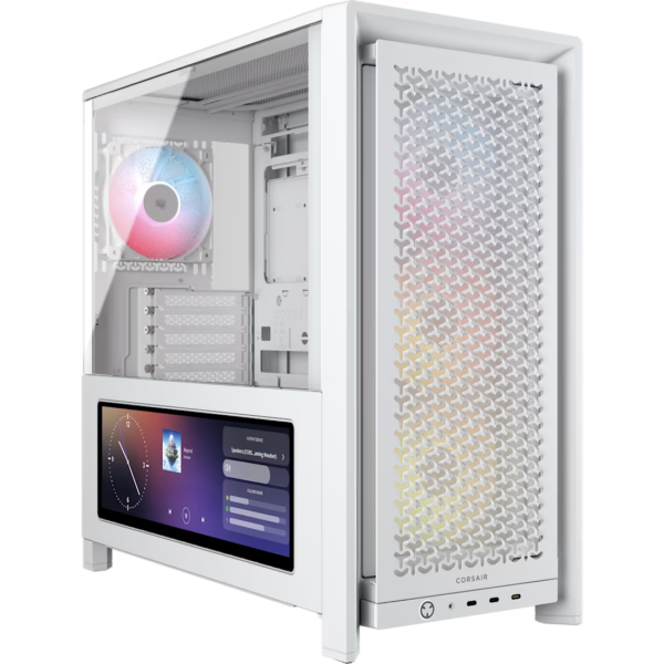 CORSAIR FRAME 4000D XENEON EDGE & TEMPERED GLASS PANEL WHITE FINISH RS120 ARGB : CC-9011327-WW