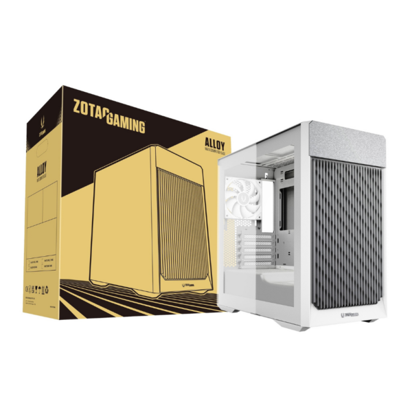 ZOTAC GAMING ALLOY mATX Computer Case (White) ZC-MAW3F-01