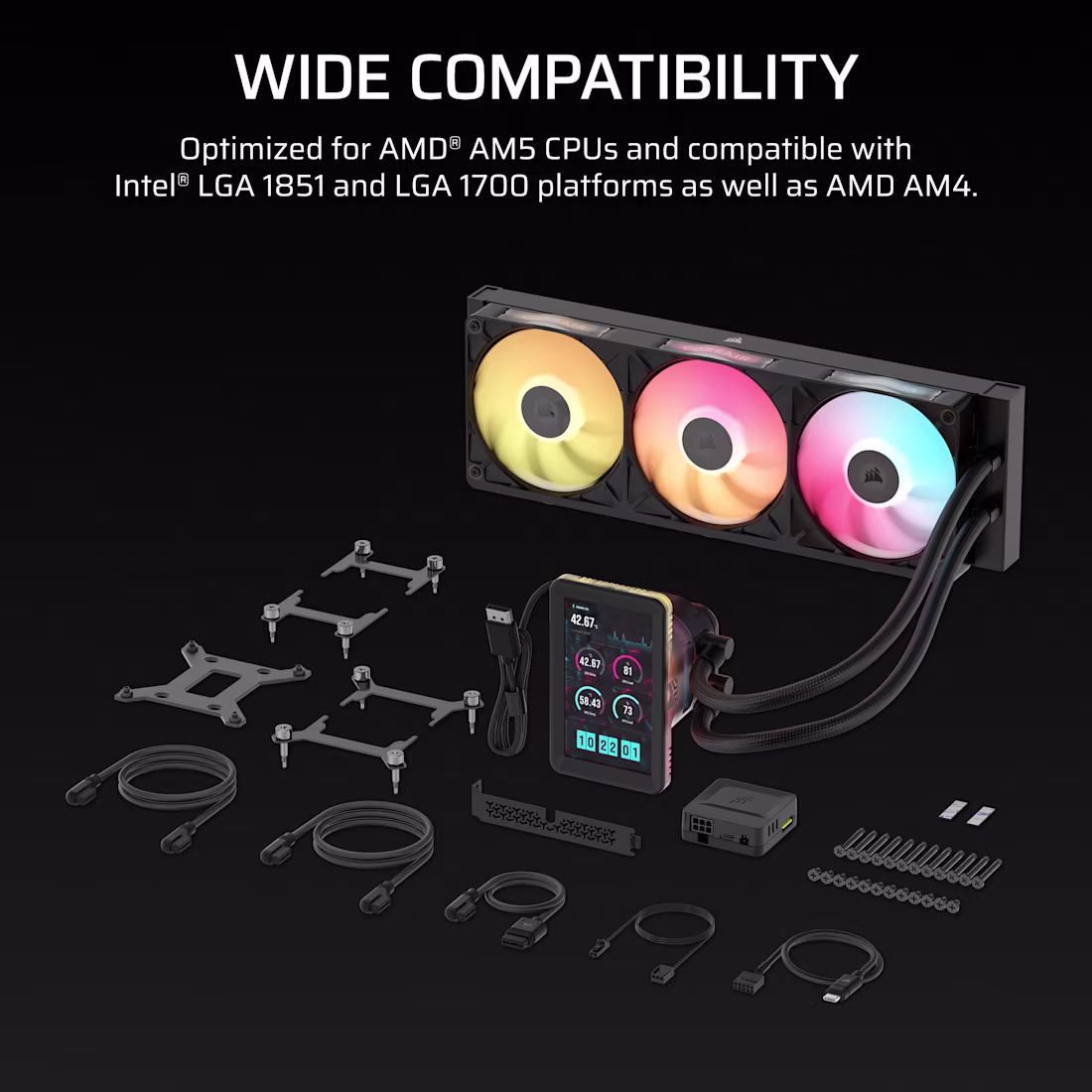 Corsair iCUE LINK TITAN II 360 RX LCD AIO Liquid CPU Cooler CW-9061045-WW - Image 3